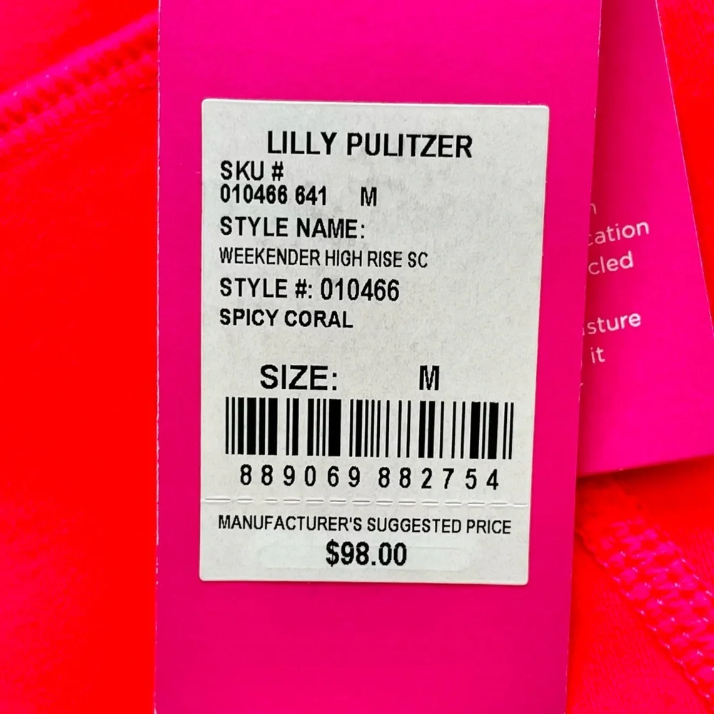 LILLY PULITZER NWT WEEKENDER HIGH RISE BIKE SHORTS SIZE MEDIUM ACTIVE SPORTY - Picture 4 of 10